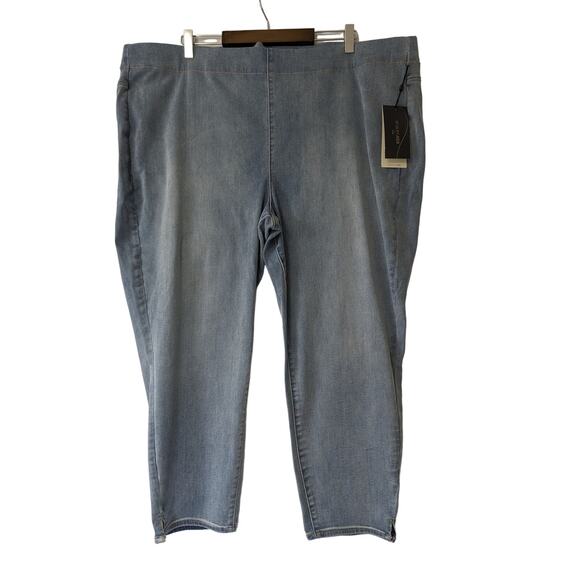NYDJ Sculpt Her Super Skinny Ankle Jeans Pull-On Blue Plus Size 3X High Rise New - Picture 1 of 11